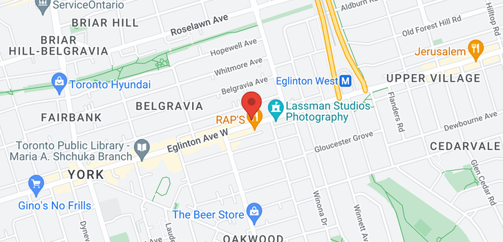 map of 1516 EGLINTON AVE W